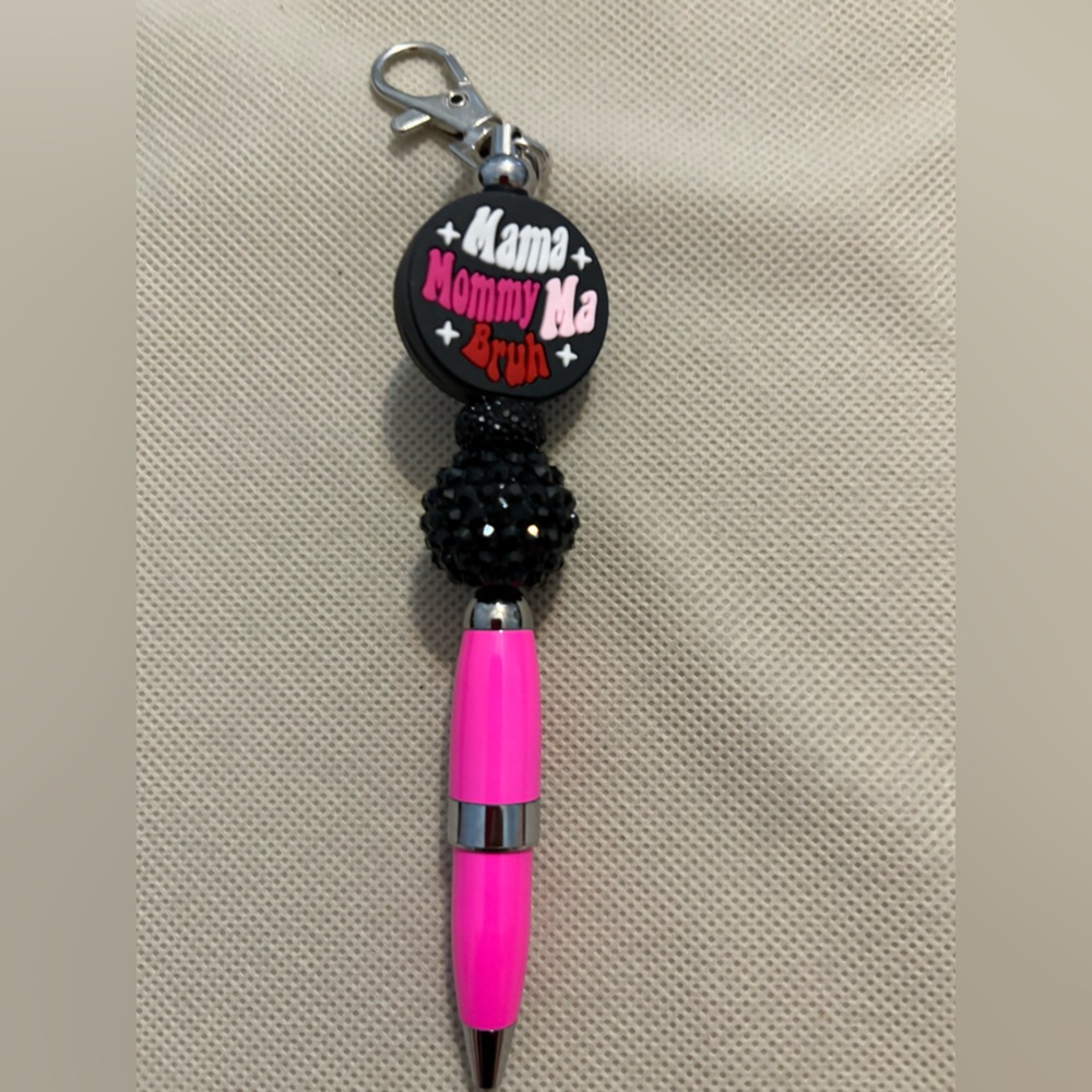 Pink and Black Key chain charm  / Pen  Accessory